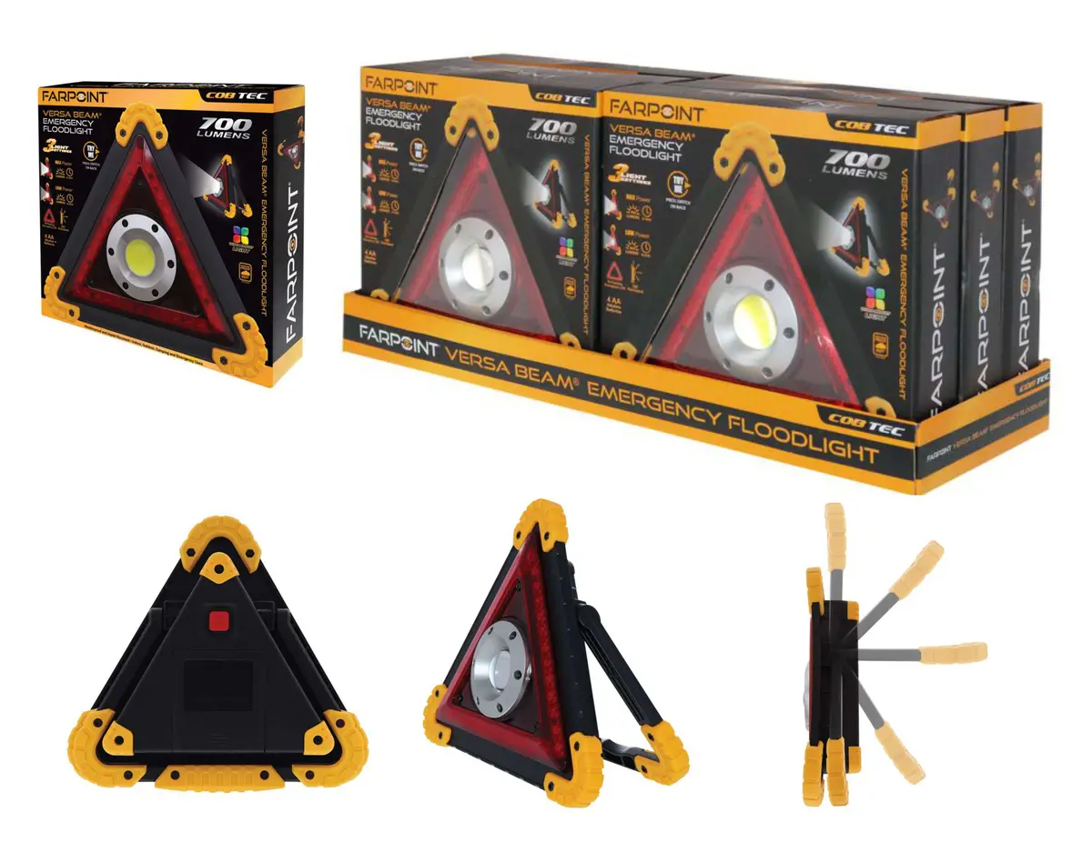 Flt Cob 700Ml Triangle Floodlight W/4Aa (Hi/Lo/Emergency Mod) 6/Tray 1