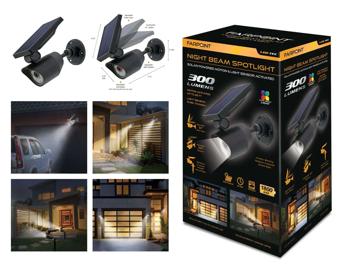 Flt300lm Secure Solar Motion & Light Sensor Activated 6/Tray Black (Wmsl80006b) 1