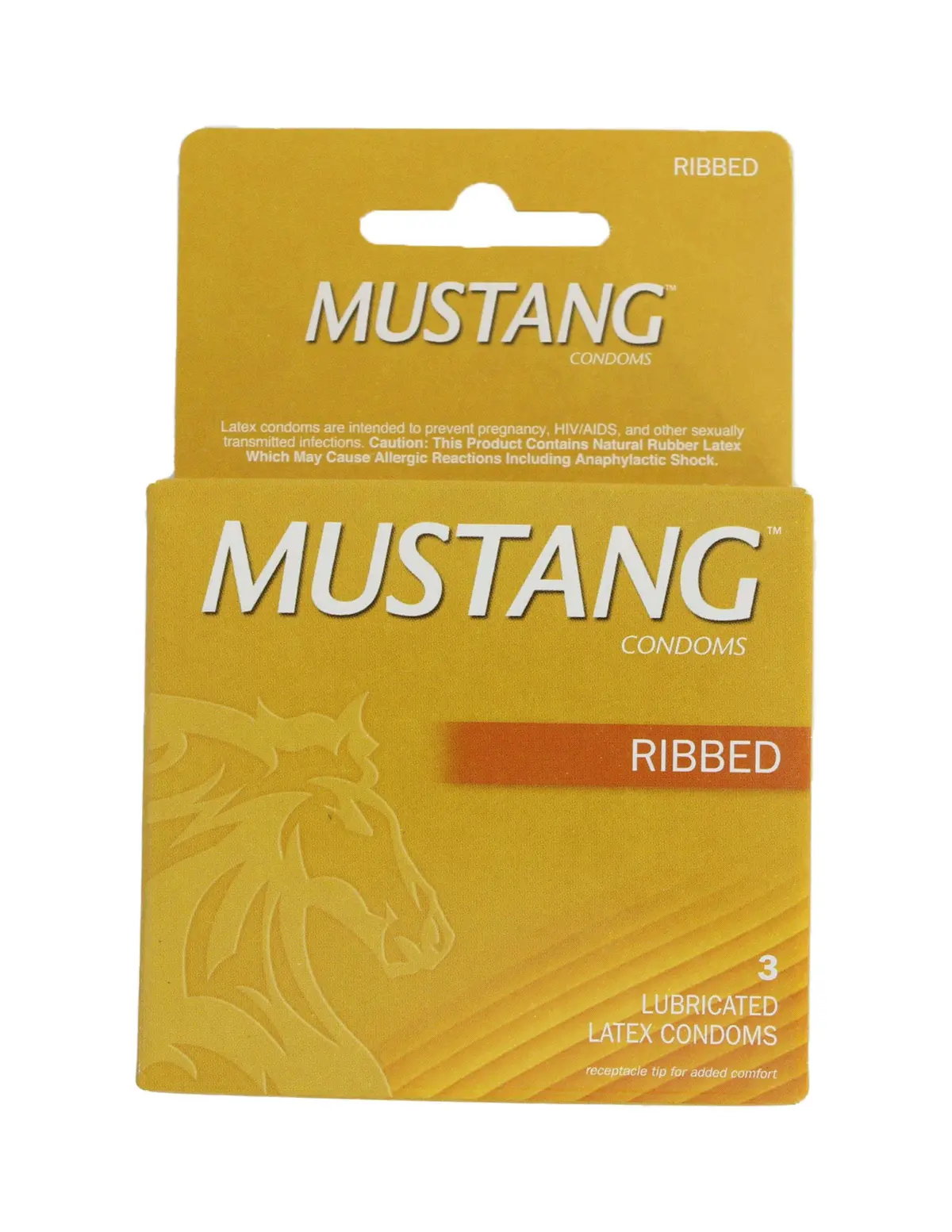 Hyg Mustang Condom Ribbed 3Pk 1