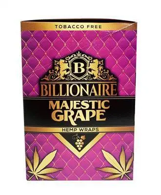 Tobacco Billionaire Hemp Wraps Majestic Grape 2Pk (25/Box) 1