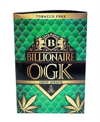 Tobacco Billionaire Hemp Wraps Ogk 2Pk (25/Box) 1