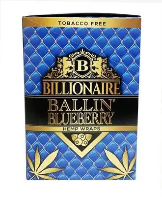 Tobacco Billionaire Hemp Wraps Ballin Blueberry 2Pk (25/Box) 1