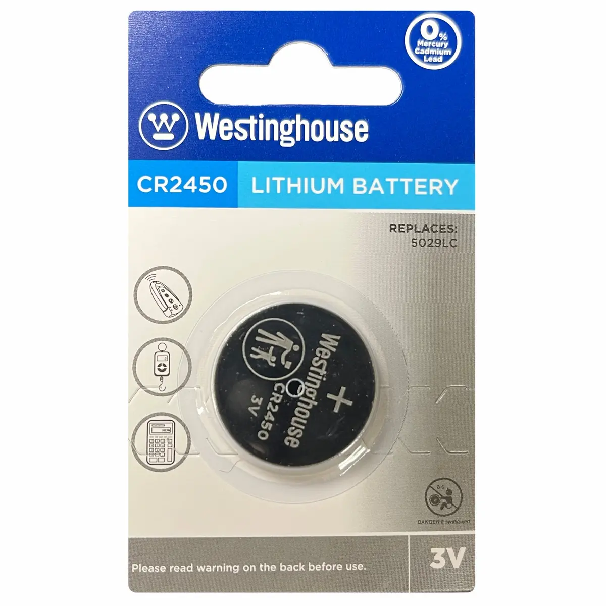 Bat Westinghouse Lithium 3V 1 Pk (Cr2450) (24) - New 1