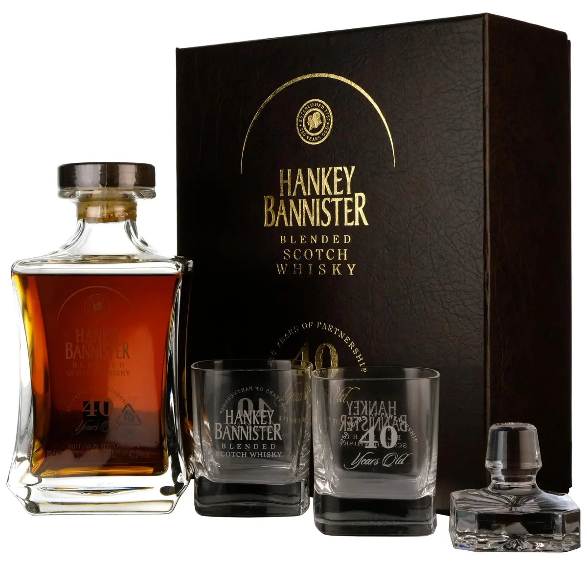 Hankey Bannister 40 Year Old | 250Th Anniversary Glencairn Crystal Decanter & Glasses 1