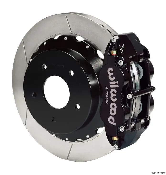 Wilwood - Forged Narrow Superlite 4R Big Brake Rear Slotted Disc Brake Kit For Oe Parking Brake (Black Calipers) 1