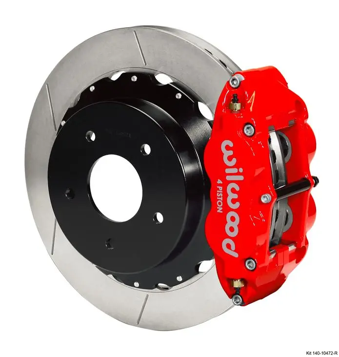 Wilwood - Forged Narrow Superlite 4R Big Brake Rear Slotted Disc Brake Kit For Oe Parking Brake (Red Calipers) 1