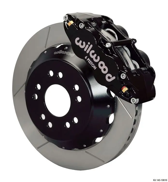 Wilwood - Forged Narrow Superlite 6R Big Brake Front Slotted Disc Brake Kit (Hat) (Black Calipers) 1