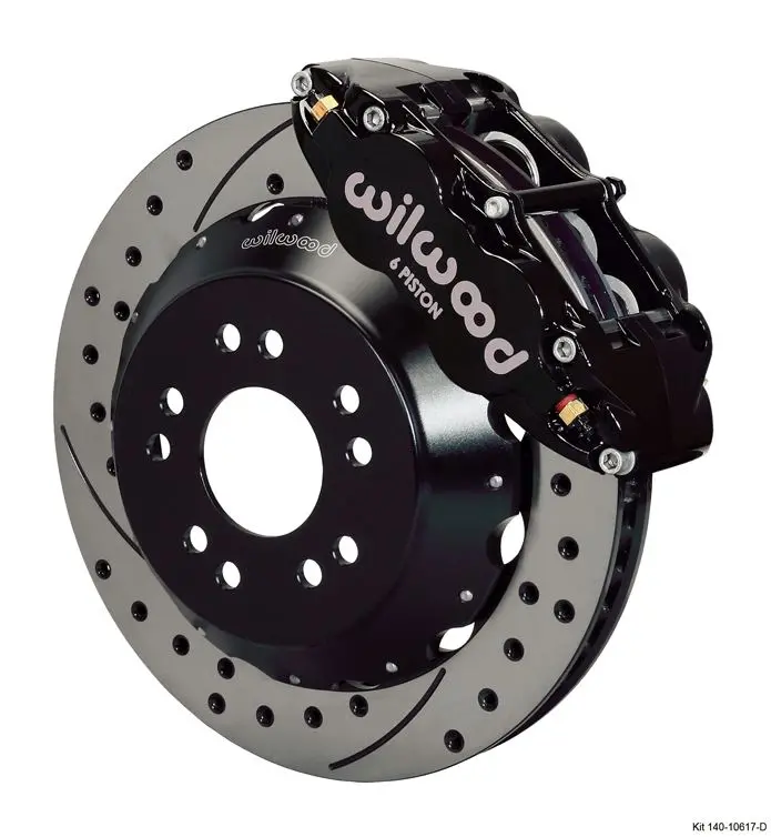 Wilwood - Forged Narrow Superlite 6R Big Brake Front Slotted & Drilled Disc Brake Kit (Hat) (Black Calipers) 1
