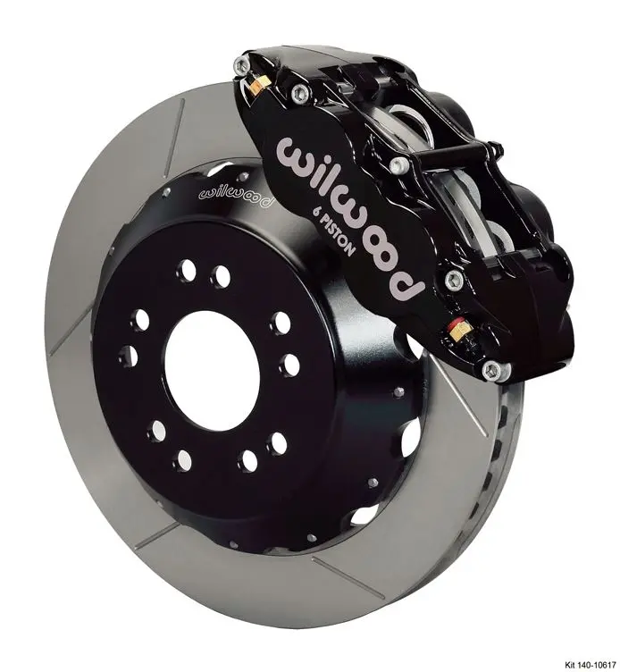 Wilwood - Forged Narrow Superlite 6R Big Brake Front Slotted Disc Brake Kit (Hat) (Black Calipers) 1