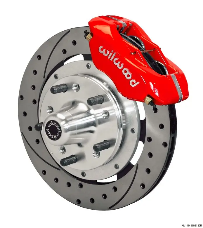 Wilwood - Forged Dynalite Pro Series Front Slotted & Drilled Disc Brake Kit (Red Calipers) 1