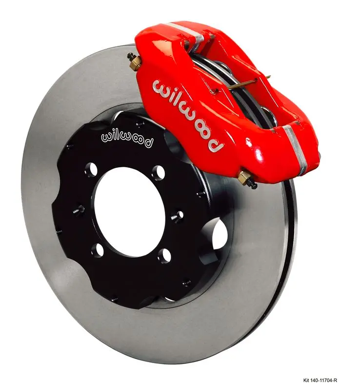 Wilwood - Forged Dynalite Big Brake Front Undrilled Disc Brake Kit (Hat) (Red Calipers) 1