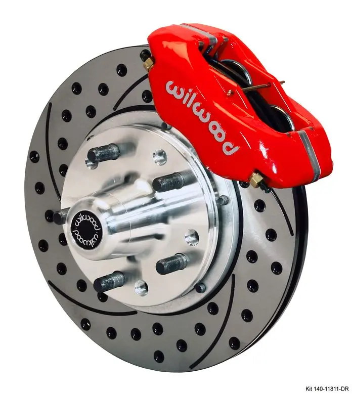 Wilwood - Forged Dynalite Pro Series Front Slotted & Drilled Disc Brake Kit (Red Calipers) 1