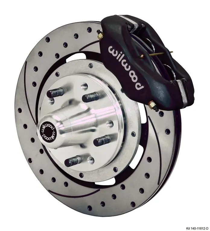 Wilwood - Forged Dynalite Big Front Slotted & Drilled Disc Brake Kit (Hub) Black Calipers 1