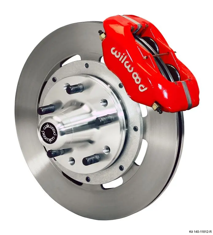 Wilwood - Forged Dynalite Big Front Undrilled Disc Brake Kit (Hub) Red Calipers 1