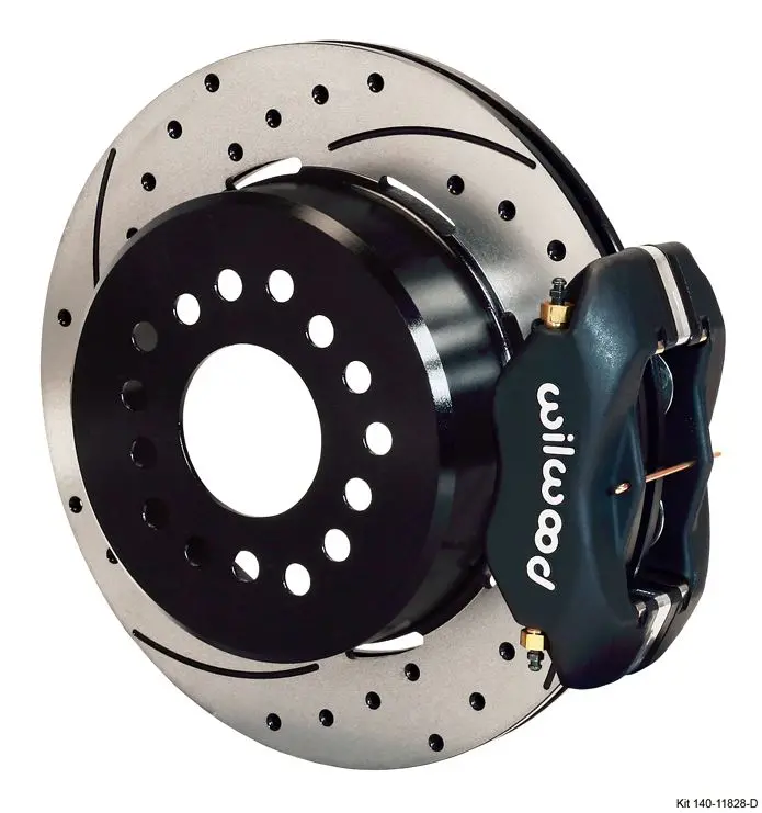 Wilwood - Forged Dynalite Rear Parking Slotted & Drilled Disc Brake Kit (Black Calipers) 1