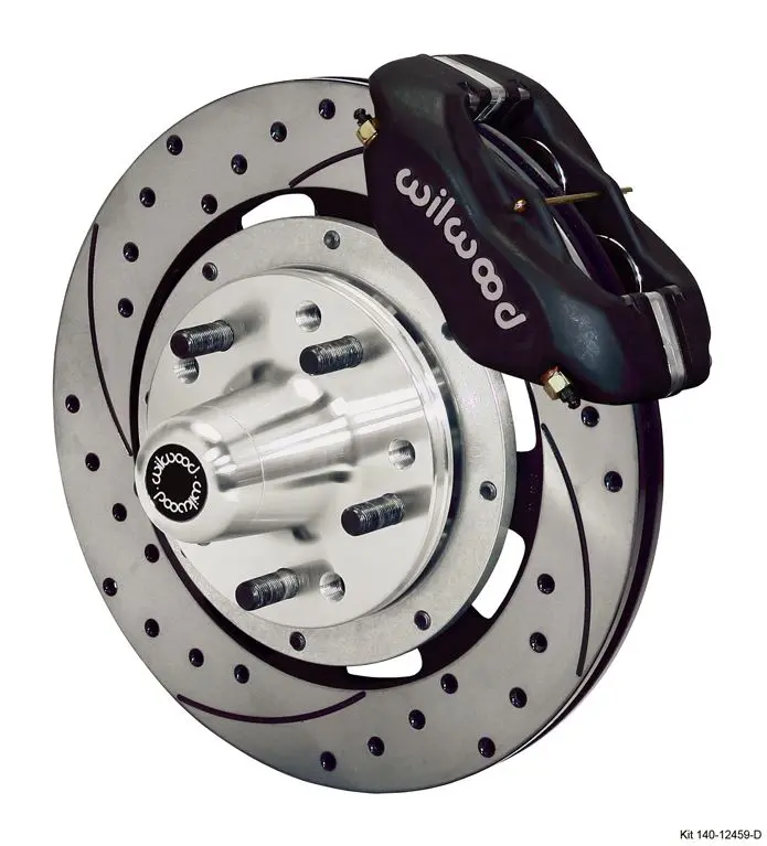 Wilwood - Forged Dynalite Big Front Slotted & Drilled Disc Brake Kit (Hub) (Black Calipers) 1