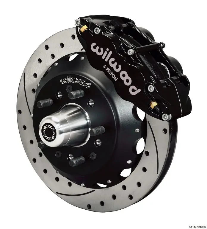 Wilwood - Forged Narrow Superlite 6R Big Brake Front Slotted & Drilled Disc Brake Kit (Hub) (Black Calipers) 1
