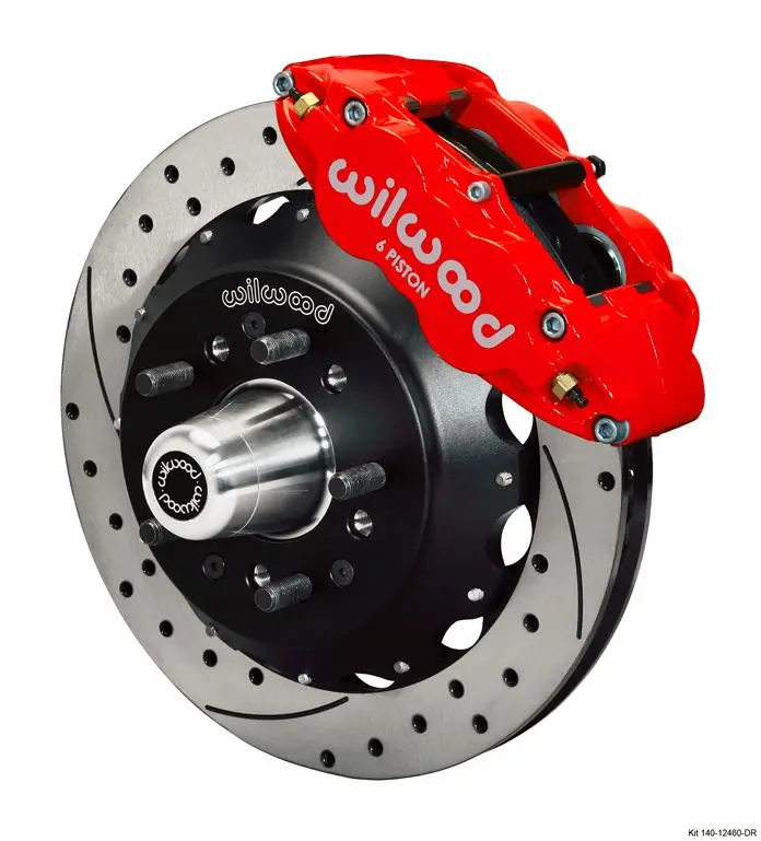 Wilwood - Forged Narrow Superlite 6R Big Brake Front Slotted & Drilled Disc Brake Kit (Hub) (Red Calipers) 1