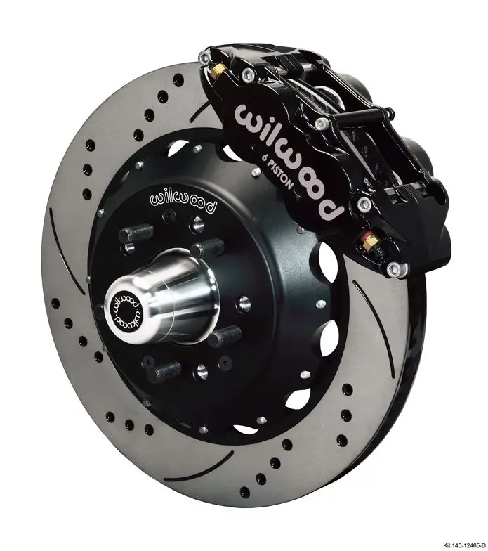 Wilwood - Forged Narrow Superlite 6R Brake Front Slotted & Drilled Disc Brake Kit (Hub) (Black Calipers) 1