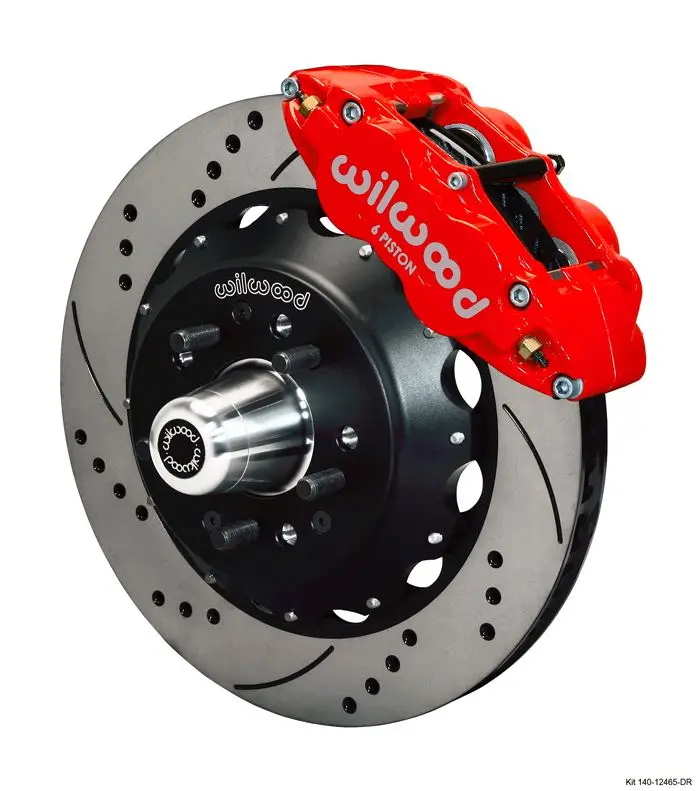 Wilwood - Forged Narrow Superlite 6R Brake Front Slotted & Drilled Disc Brake Kit (Hub) (Red Calipers) 1