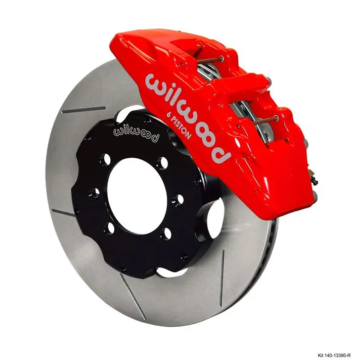 Wilwood - Forged Dynapro 6 Big Brake Front Slotted Disc Brake Kit (Hat) (Red Calipers) 1