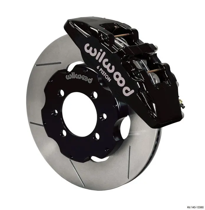 Wilwood - Forged Dynapro 6 Big Brake Front Slotted Disc Brake Kit (Hat) (Black Calipers) 1