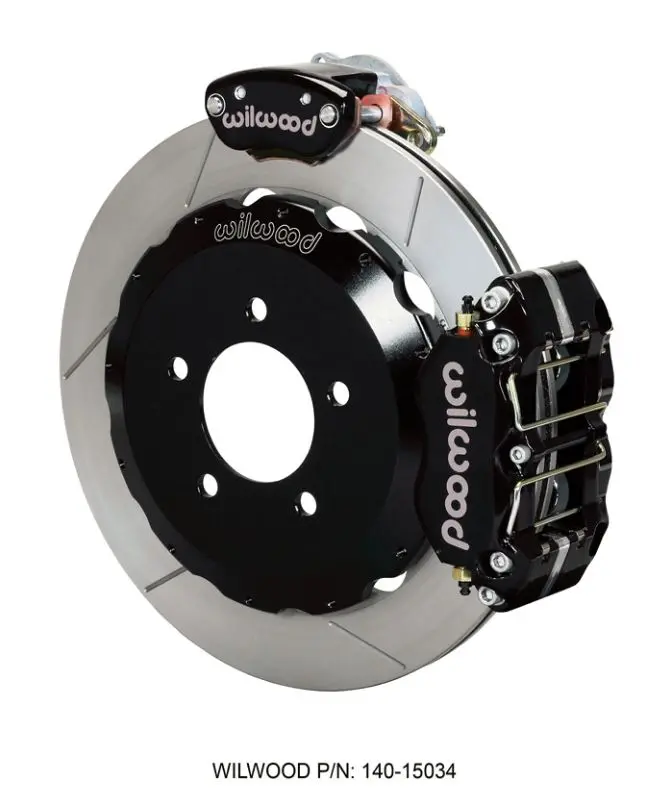 Wilwood - Dynapro Radial-Mc4 Rear Parking Slotted Disc Brake Kit (Black Caliper W/Lines & Cables) 1