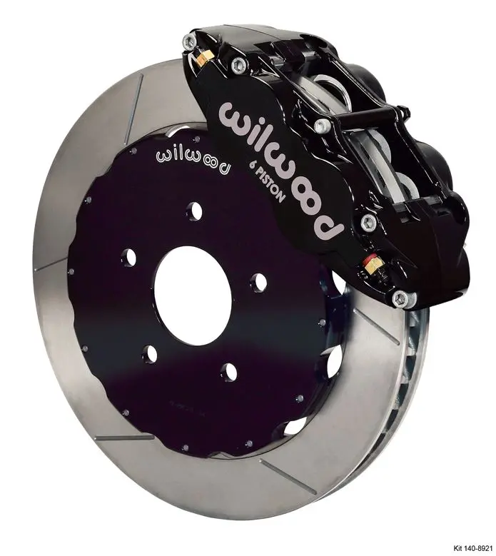 Wilwood - Forged Narrow Superlite 6R Big Brake Front Slotted Disc Brake Kit (Hat) Black Calipers 1
