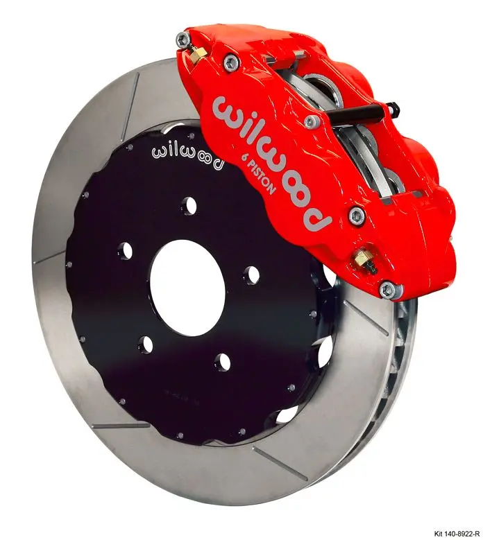 Wilwood - Forged Narrow Superlite 6R Big Brake Front Slotted Disc Brake Kit (Hat) Red Calipers 1