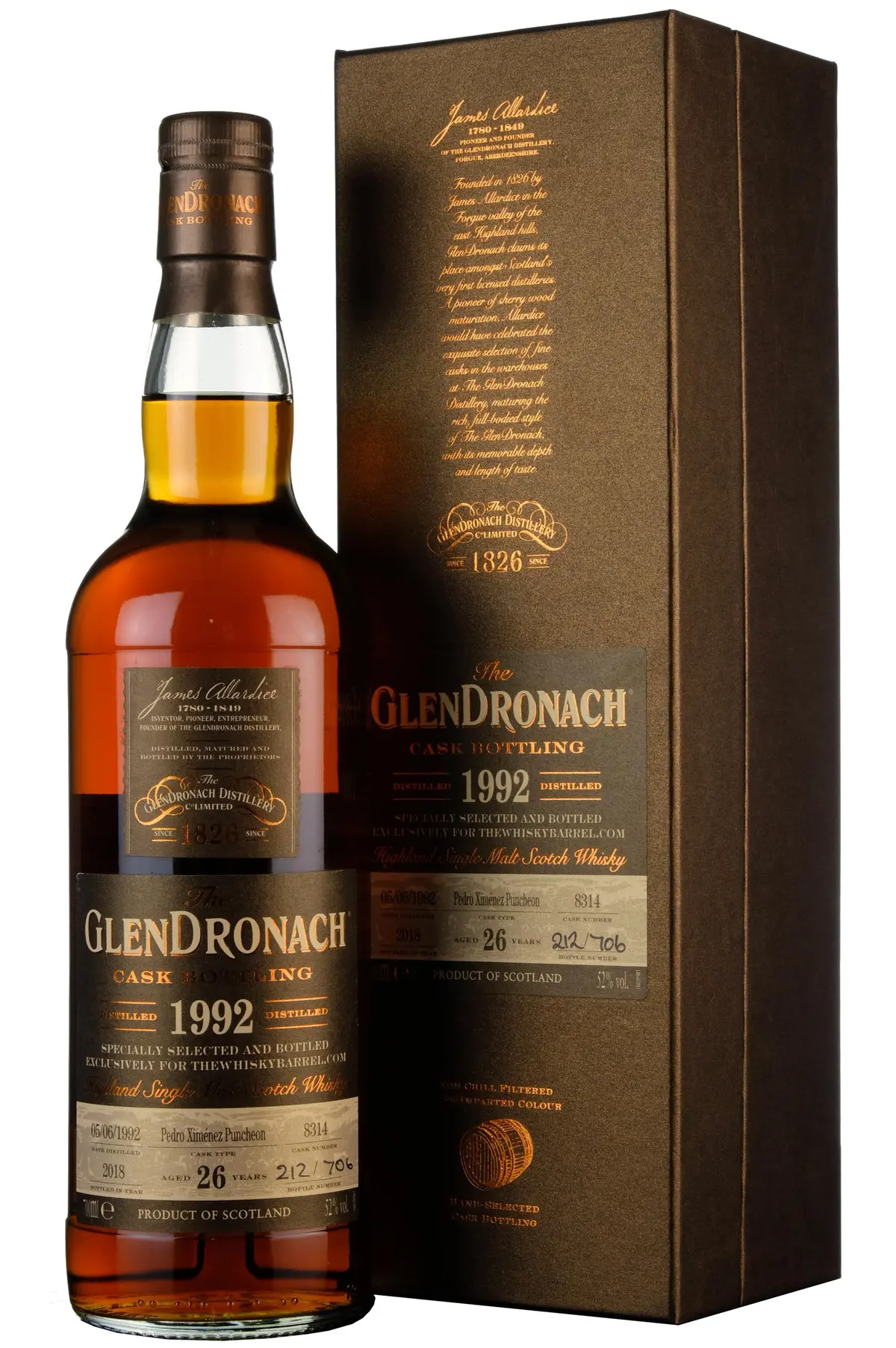 Glendronach 1992-2018 | 26 Year Old Single Cask 8314 The Whisky Barrel Exclusive 1