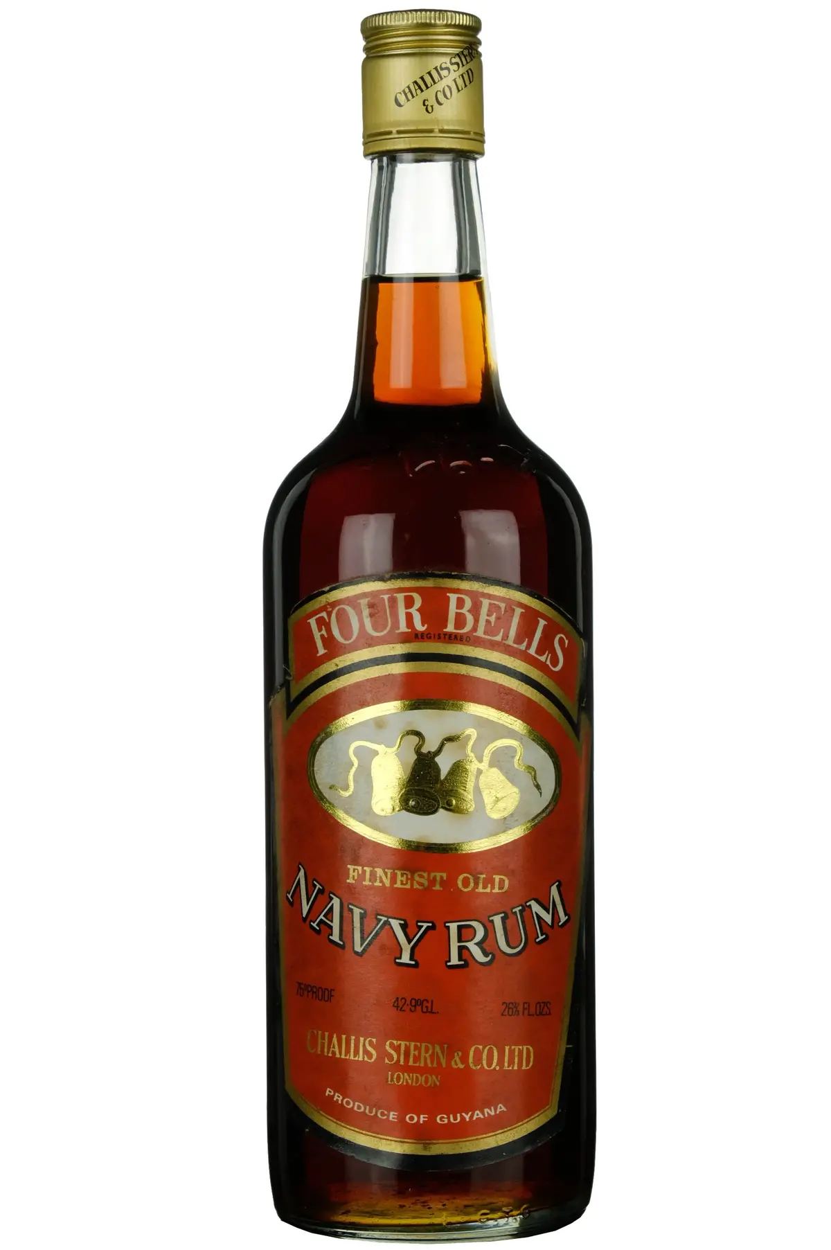 Four Bells Old Navy Rum Bottled Post 1966 1