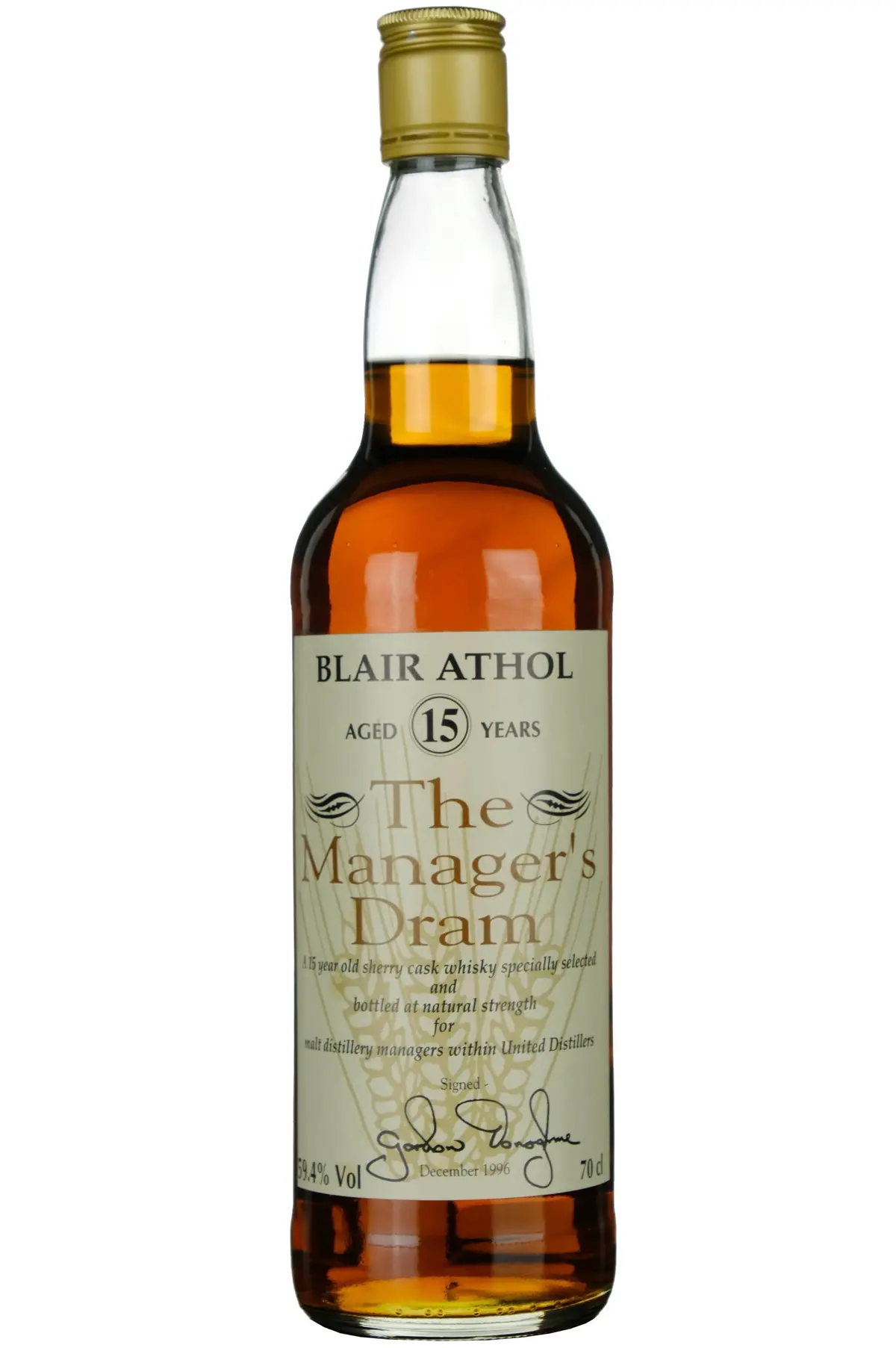Blair Athol 15 Year Old The Manager's Dram 1996 Release 2