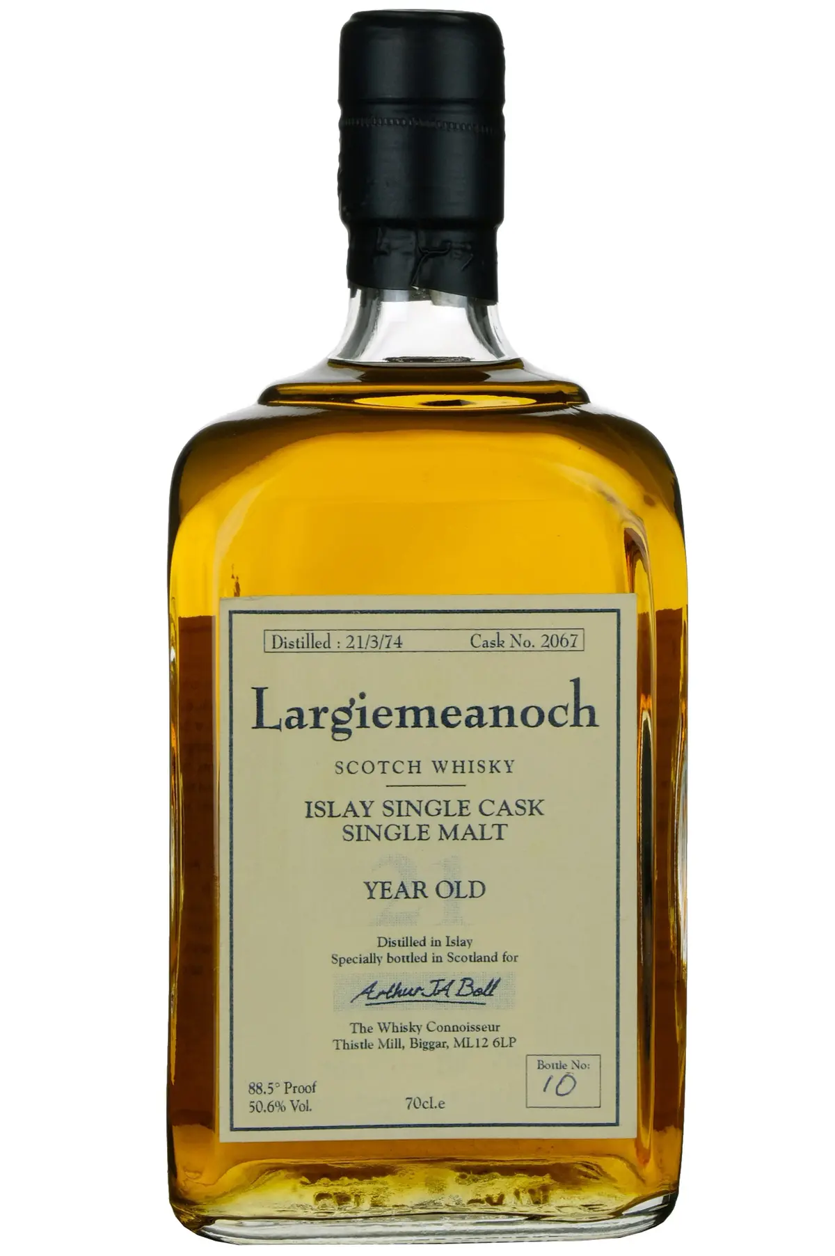 Largiemeanoch (Bowmore) 1974 | 21 Year Old The Whisky Connoisseur Single Cask 2067 1