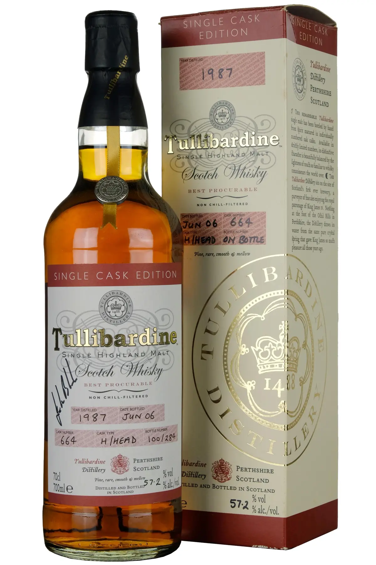 Tullibardine 1987-2006 | 19 Year Old Single Cask 664 John Black's Collection Signed Label 1