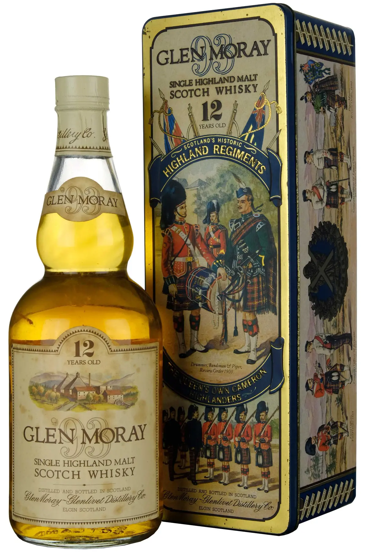 Glen Moray 12 Year Old Highland Regiments The Queen's Own Cameron Highlanders Circa 1990 1