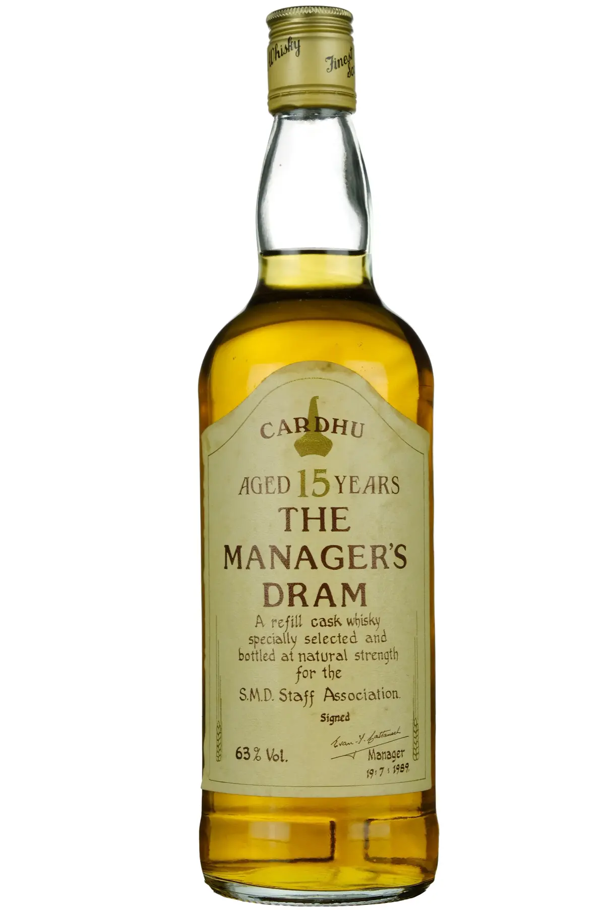 Cardhu 15 Year Old The Manager's Dram 1989 Release 1
