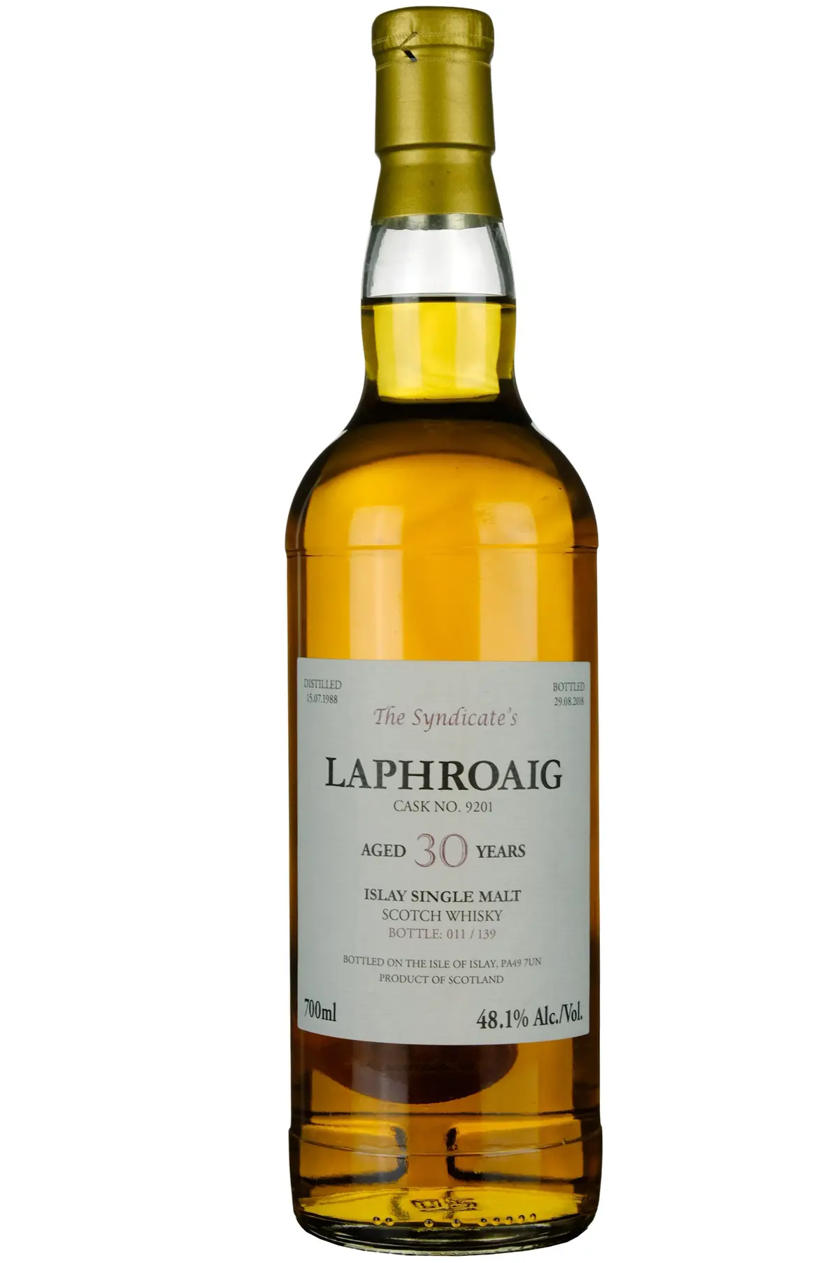 Laphroaig 1988-2018 | 30 Year Old The Syndicate's Single Cask 9201 1