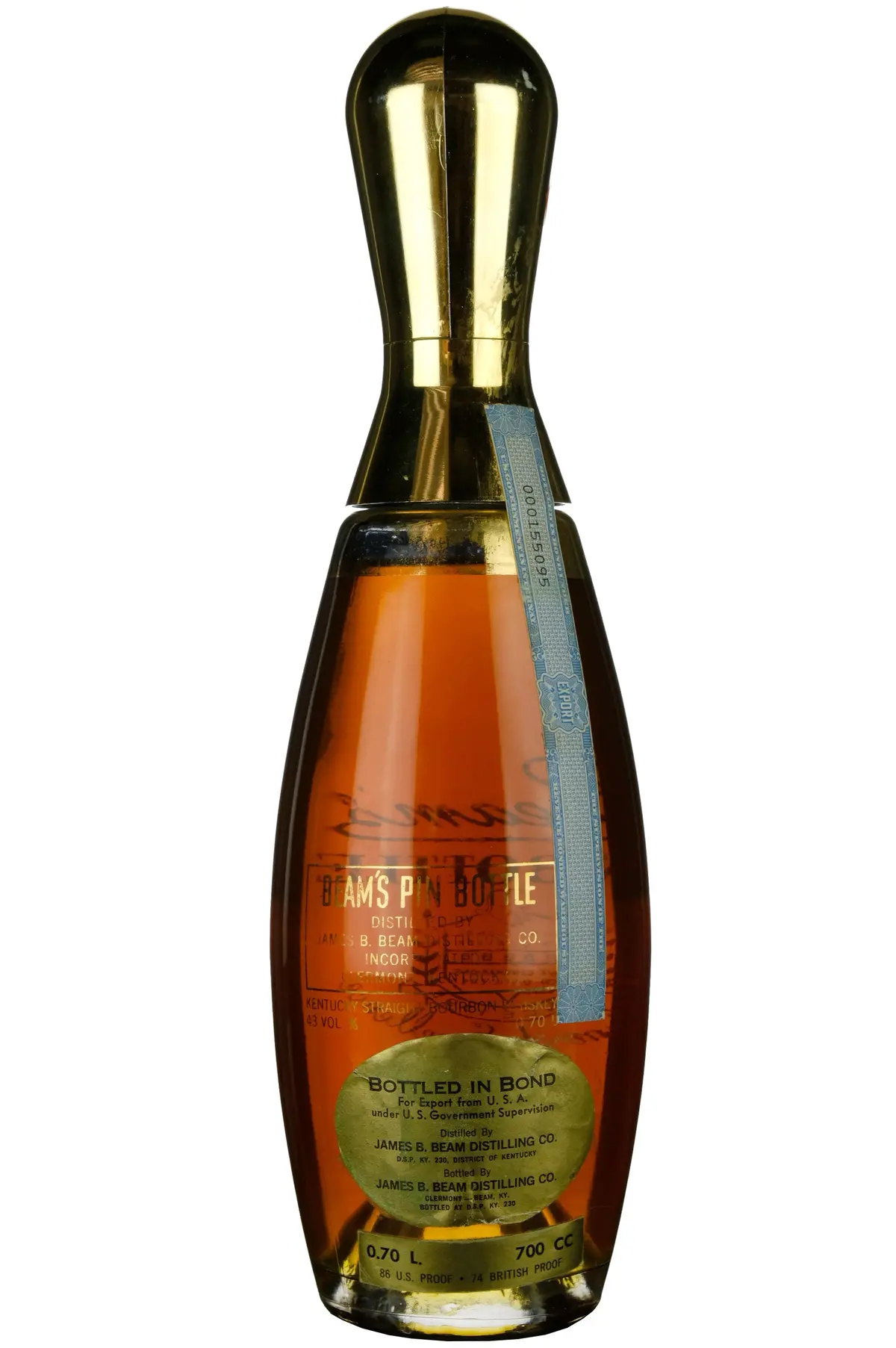 Beams's Pin Bottle Bottled 1970S 1