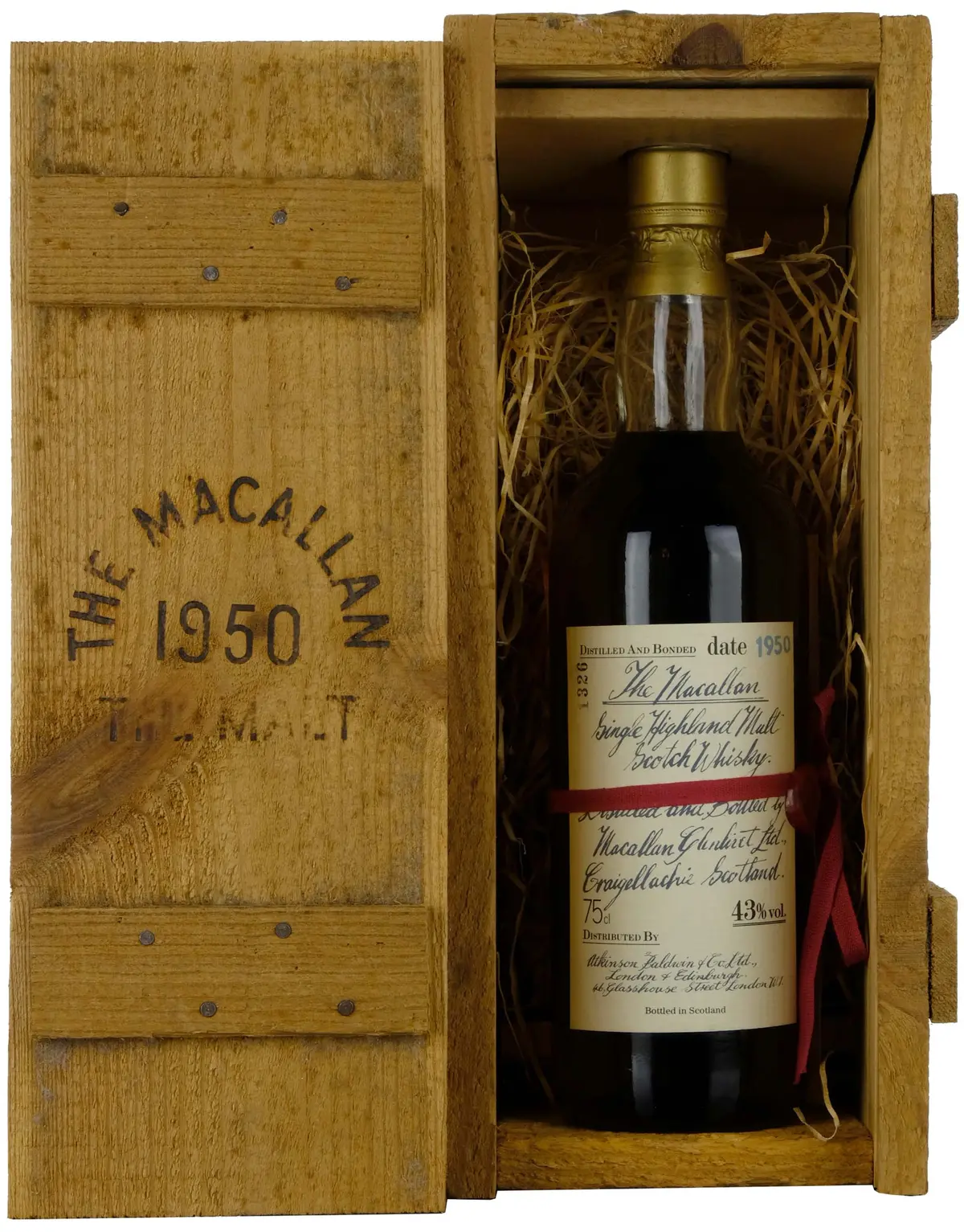 Macallan 1950 | Atkinson Baldwin & Co Ltd Hand Written Label 1