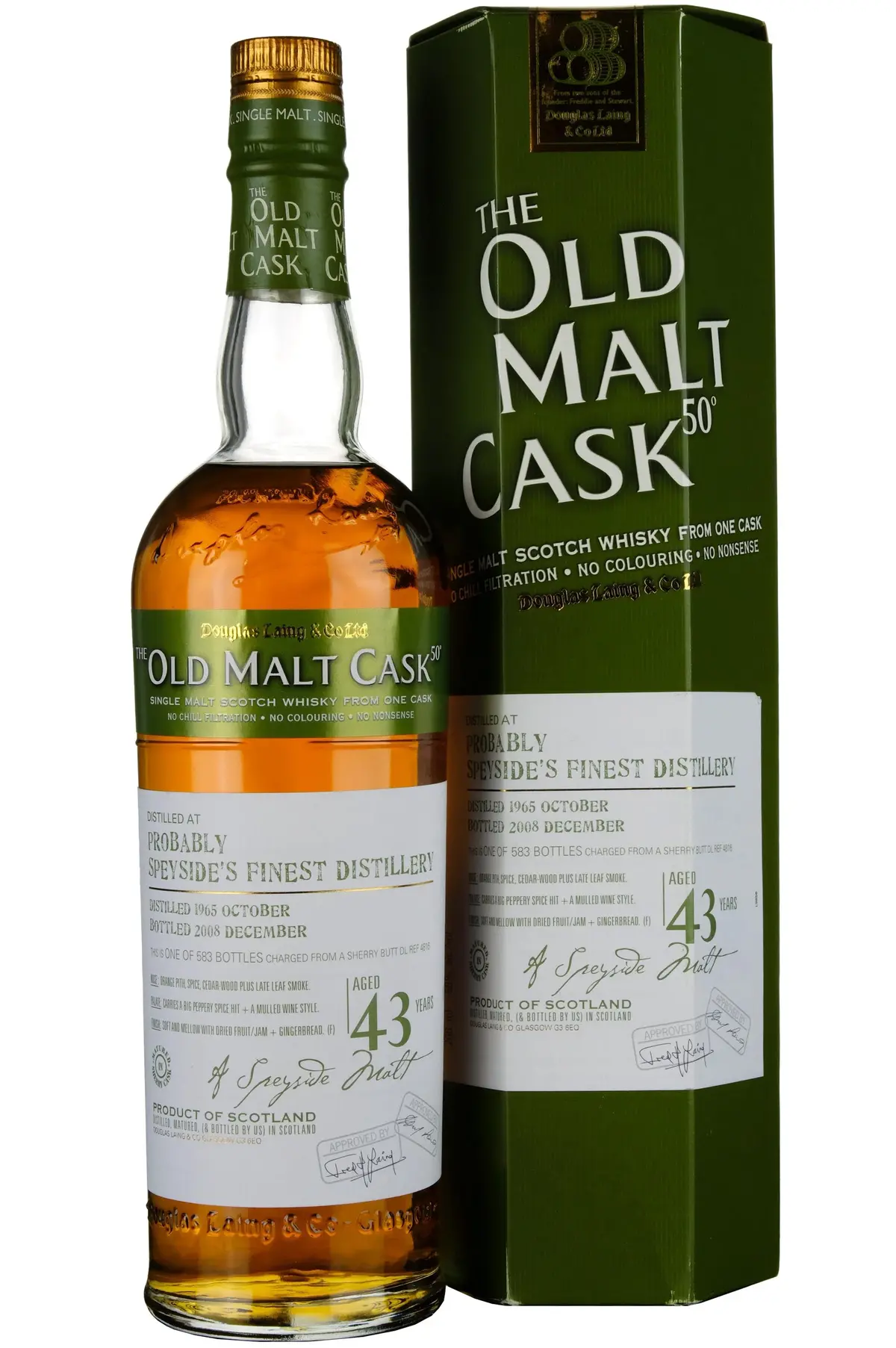 Probably Speyside's Finest 1965-2008 | 43 Year Old Douglas Laing Old Malt Cask Single Cask 4816 1