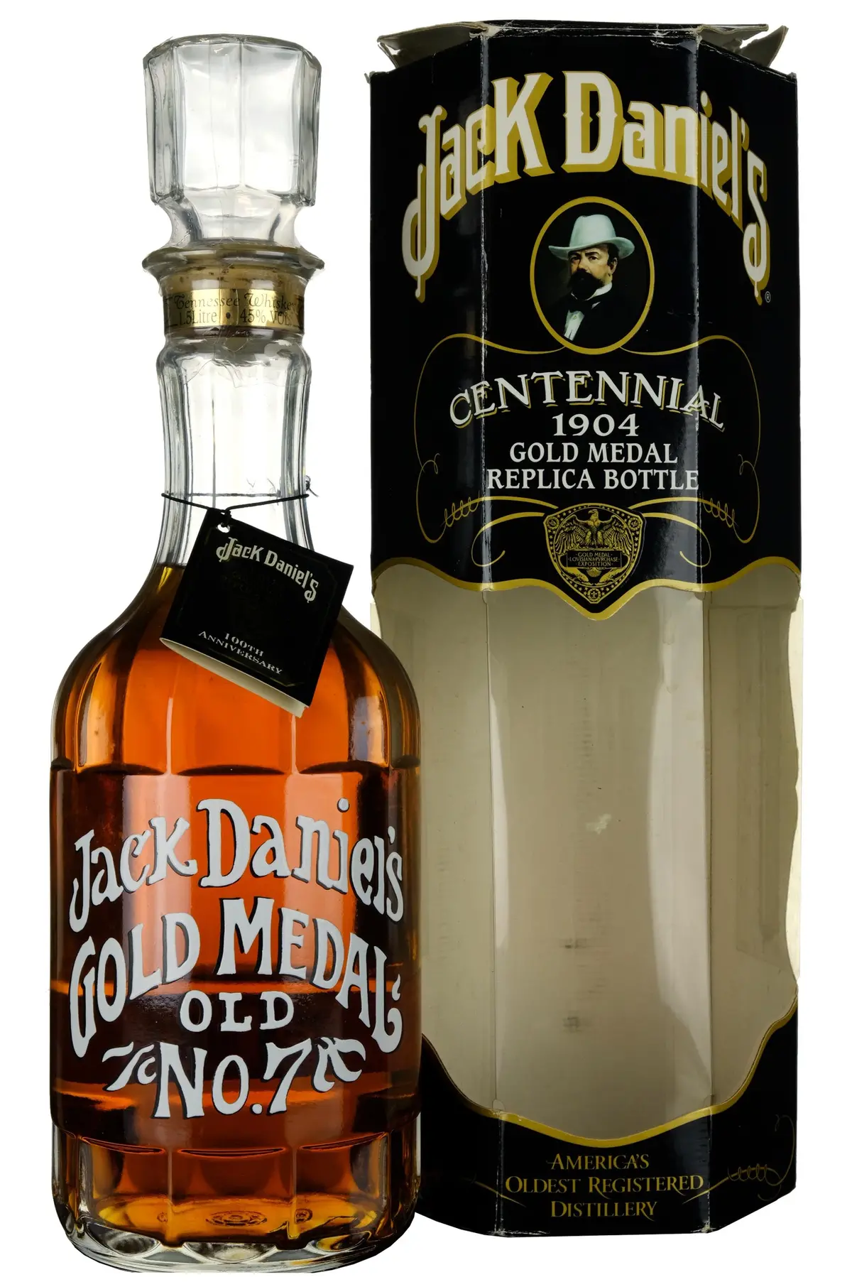 Jack Daniels 1904 Gold Medal Replica Bottle 100Th Anniversary 1904-2004 1