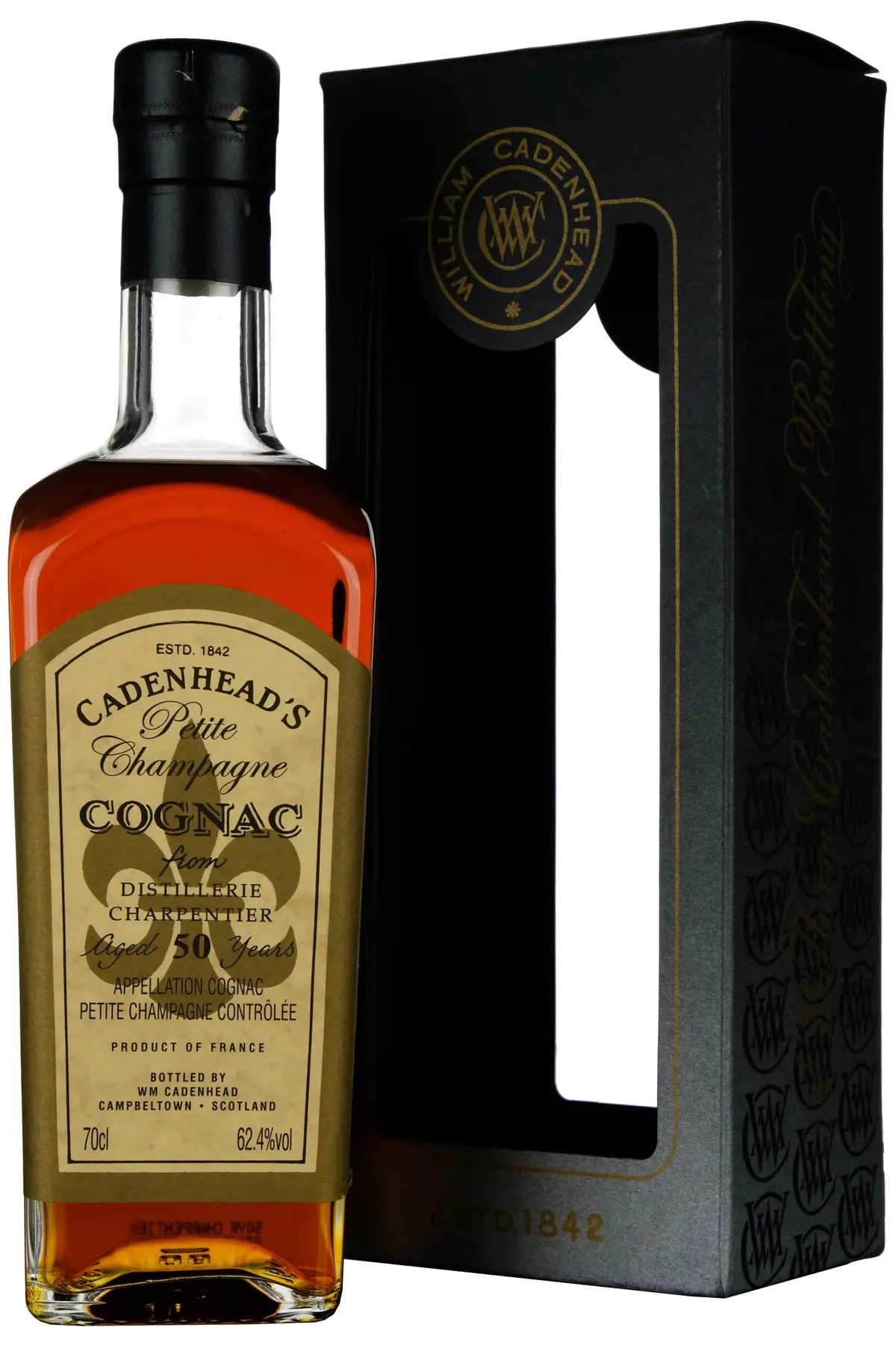 Charpentier 50 Year Old Petite Champagne Cognac Cadenhead's Single Cask Bottled 2019 1