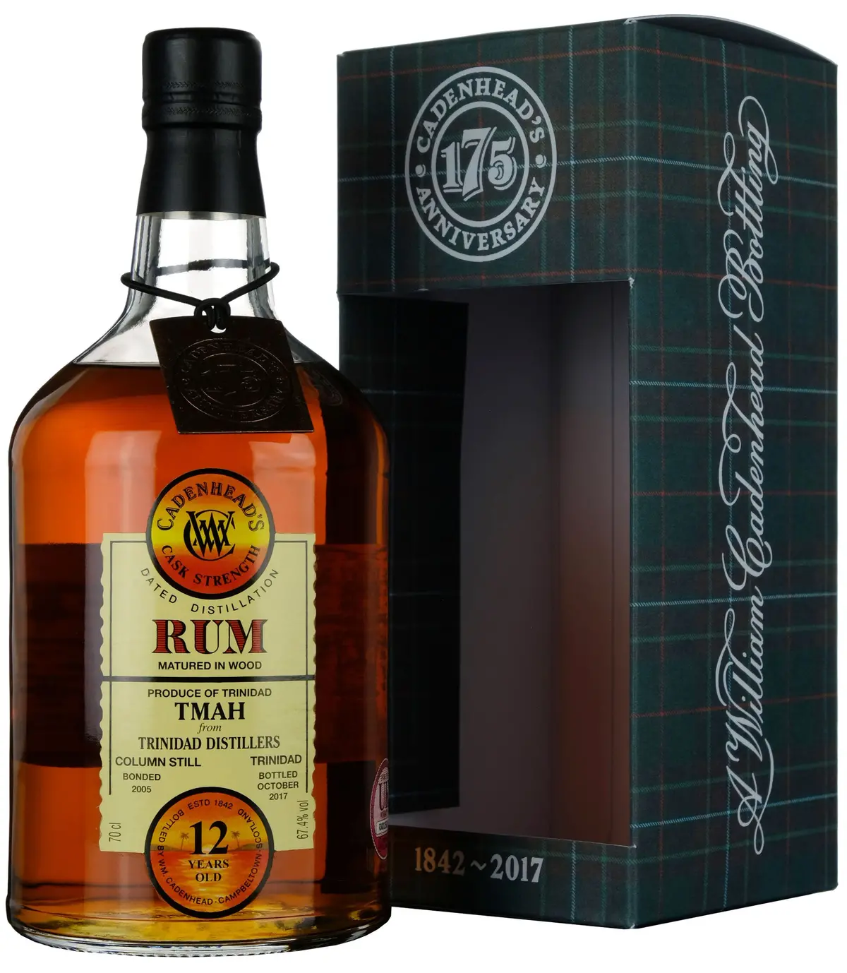 Tmah Trinidad 2005-2017 | 12 Year Old Cadenhead's Single Cask Rum 175Th Anniversary 1