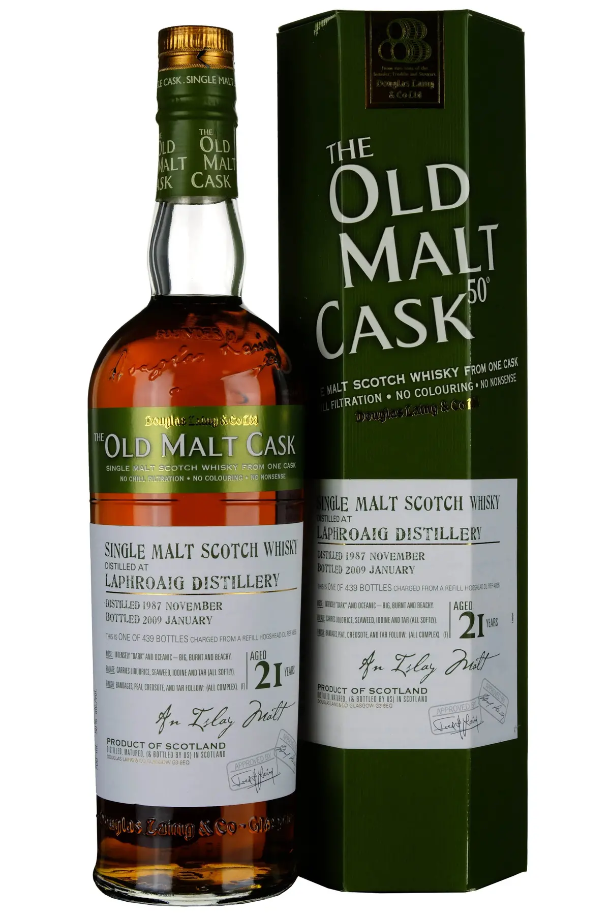 Laphroaig 1987-2009 | 21 Year Old Douglas Laing Old Malt Cask Single Cask 4855 1