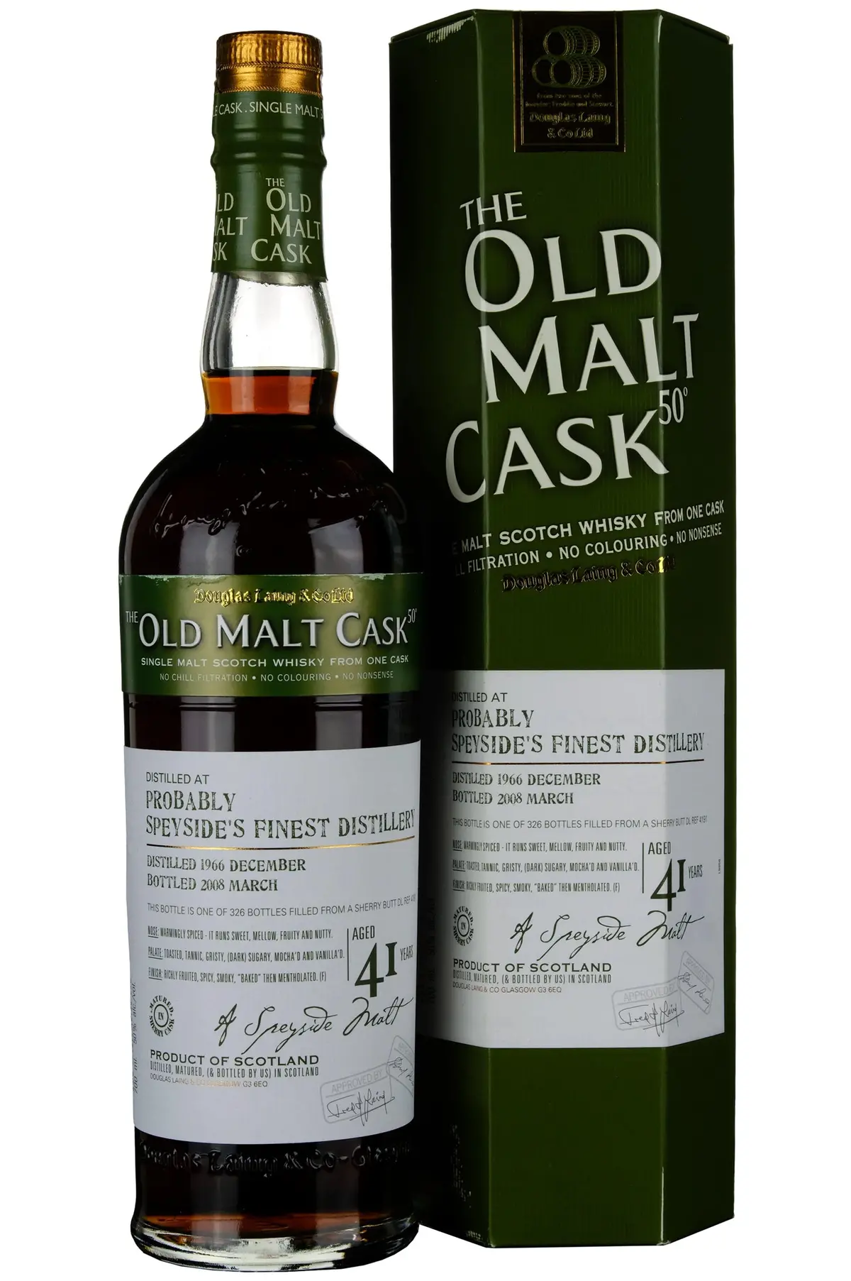 Probably Speyside's Finest 1966-2008 | 41 Year Old Douglas Laing Old Malt Cask Single Cask 4191 1