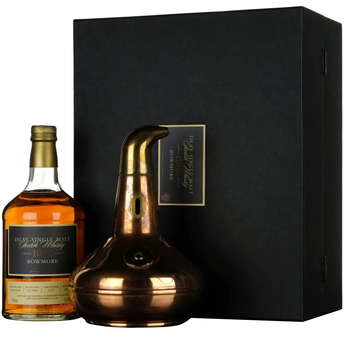 Bowmore 1980-2004 | 23 Year Old Single Cask 5777 + Copper Still Decanter 1