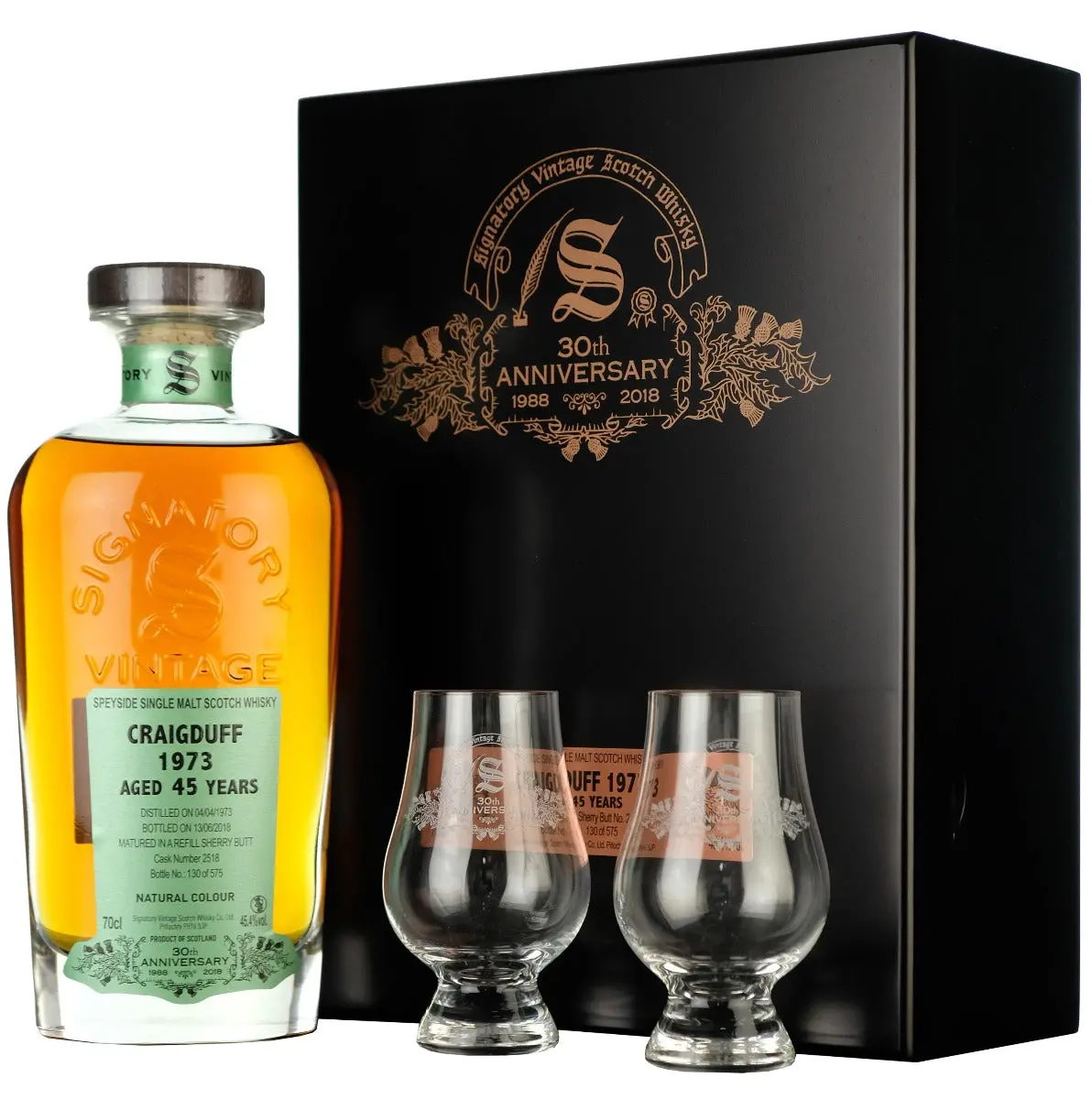 Craigduff 1973-2018 | 45 Year Old Signatory Vintage 30Th Anniversary Single Cask 2518 1