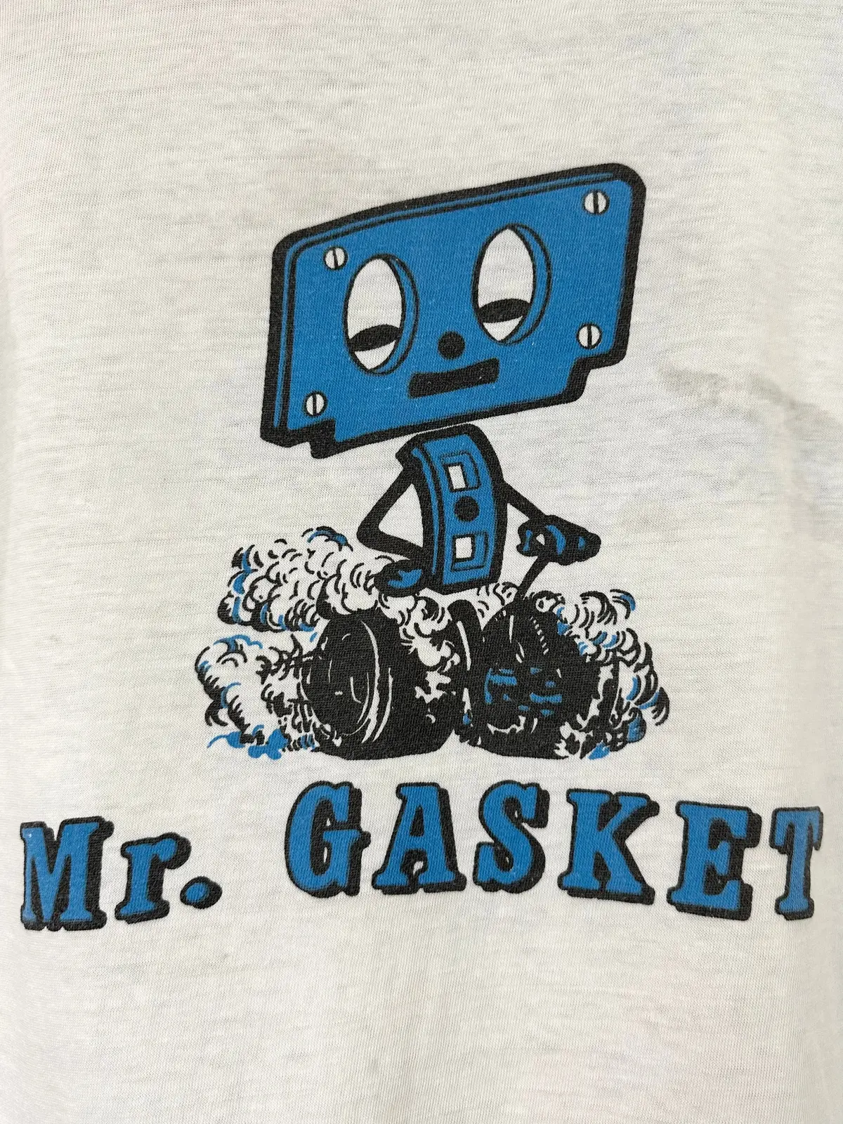 Vintage 60S 1960S Mr. Gasket Hi-Performance Products T-Shirt Hot Rod Drag Racing Speed Shop Soft White Russell Label Mens Small S 1