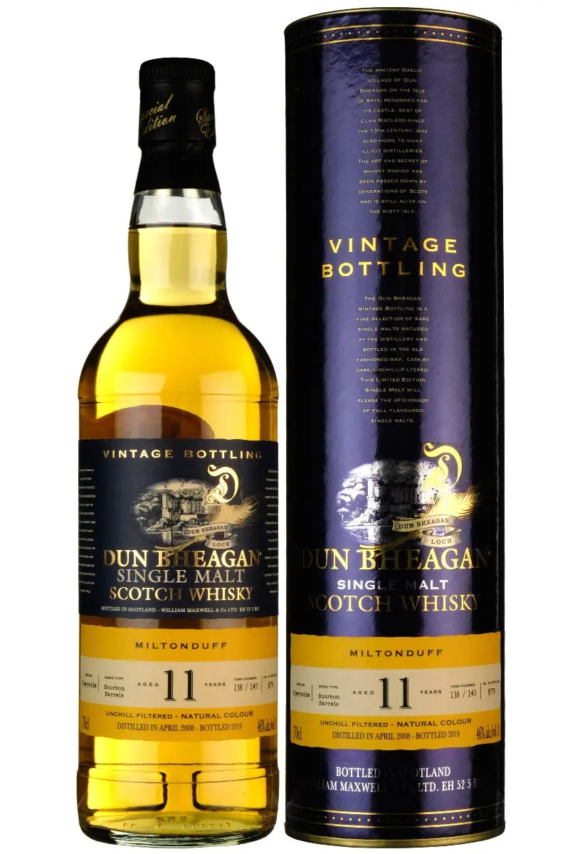 Miltonduff 2008-2019 | 11 Year Old Dun Bheagan Cask 138 & 140 1