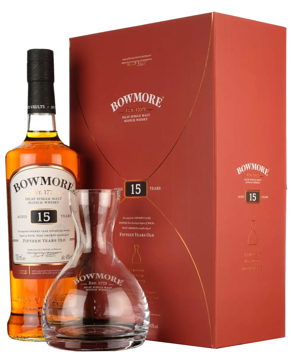 Bowmore 15 Year Old Decanter Gift Pack 1